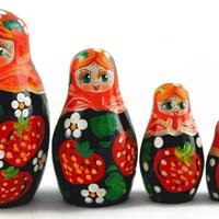 Nesting dolls with strawberries