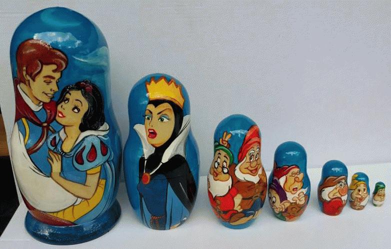 Matryoshka Vastgestelde Pictogram Russische Het Nestelen Pop Met