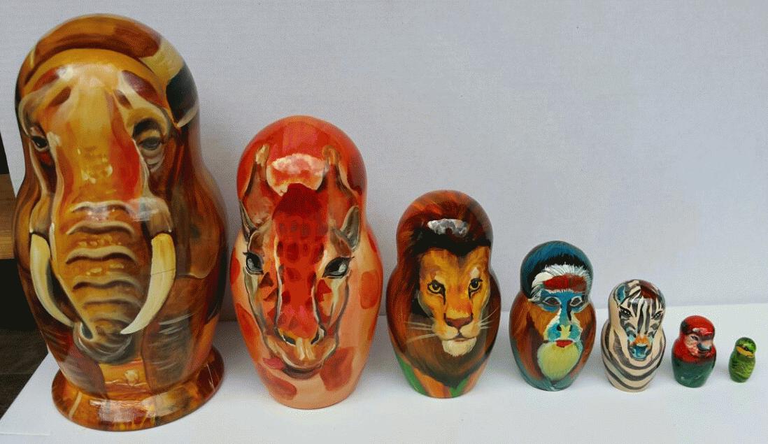 African animals on Matryoshka.biz
