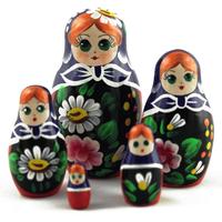 Donker blauwe nesting dolls