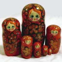 Matryoshka czerwone kwiaty