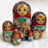 Matryoshka zima śnieg