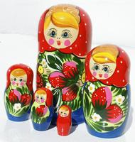 Red dolls with strawberries