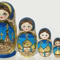 Blue church dolls