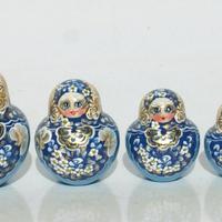 Blue matryoshka dolls